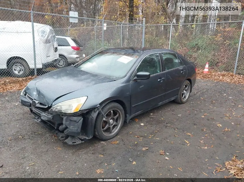 1HGCM56393A138264 2003 Honda Accord 2.4 Lx