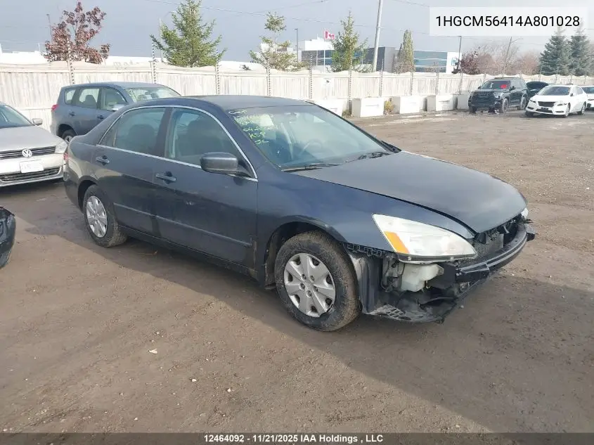 1HGCM56414A801028 2004 Honda Accord Lx-G