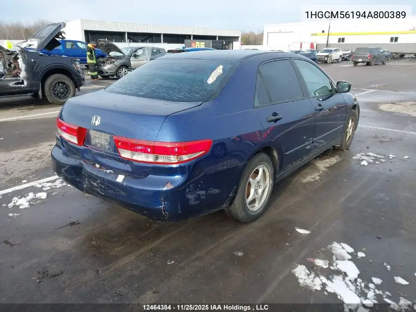1HGCM56194A800389 2004 Honda Accord Dx