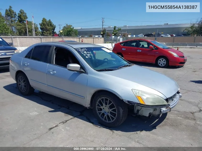 1HGCM55854A138387 2004 Honda Accord 2.4 Ex