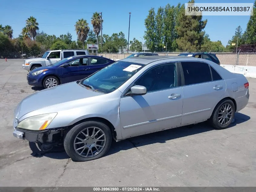 1HGCM55854A138387 2004 Honda Accord 2.4 Ex