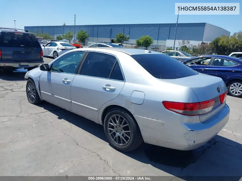 1HGCM55854A138387 2004 Honda Accord 2.4 Ex