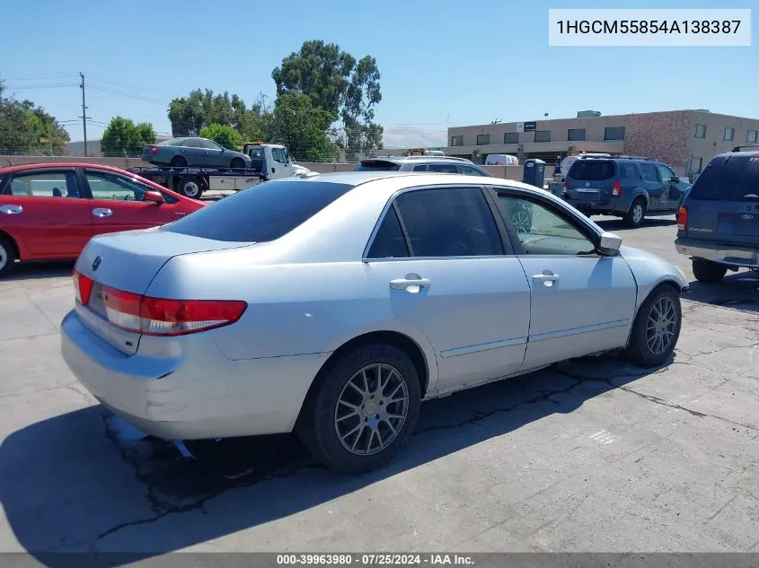 1HGCM55854A138387 2004 Honda Accord 2.4 Ex