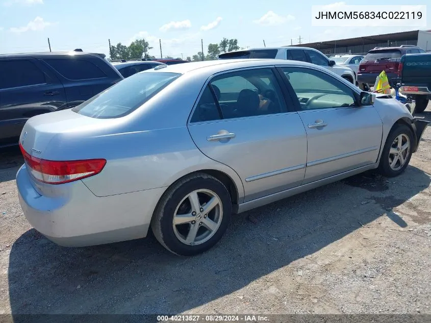 2004 Honda Accord 2.4 Ex VIN: JHMCM56834C022119 Lot: 40213527