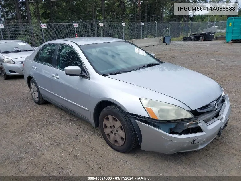 1HGCM56414A038833 2004 Honda Accord 2.4 Lx