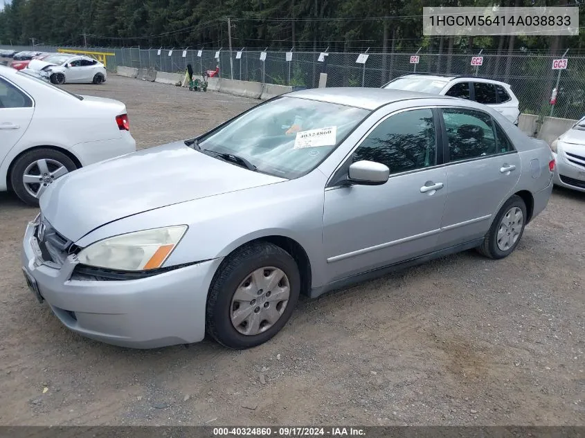 2004 Honda Accord 2.4 Lx VIN: 1HGCM56414A038833 Lot: 40324860