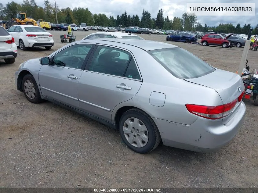 1HGCM56414A038833 2004 Honda Accord 2.4 Lx