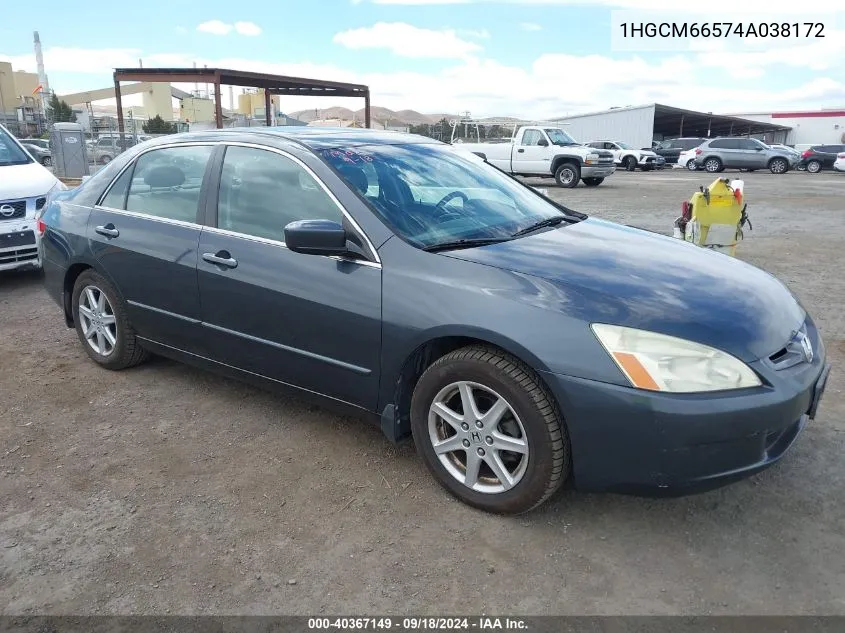 2004 Honda Accord 3.0 Ex VIN: 1HGCM66574A038172 Lot: 40367149