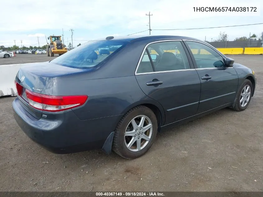 2004 Honda Accord 3.0 Ex VIN: 1HGCM66574A038172 Lot: 40367149