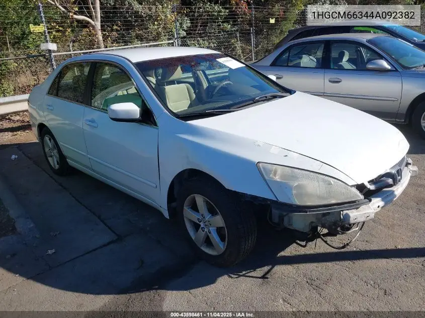 1HGCM66344A092382 2004 Honda Accord 3.0 Lx