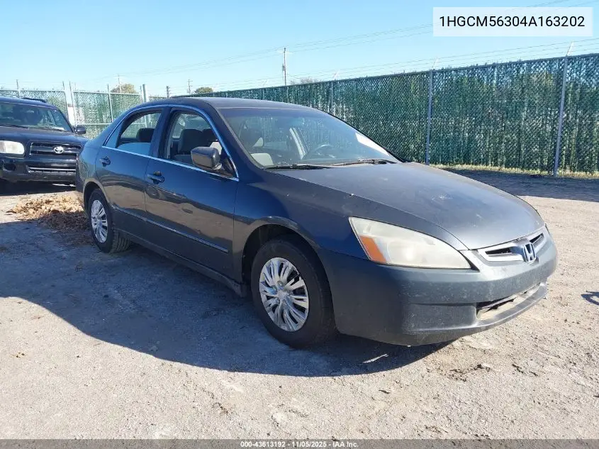1HGCM56304A163202 2004 Honda Accord 2.4 Lx