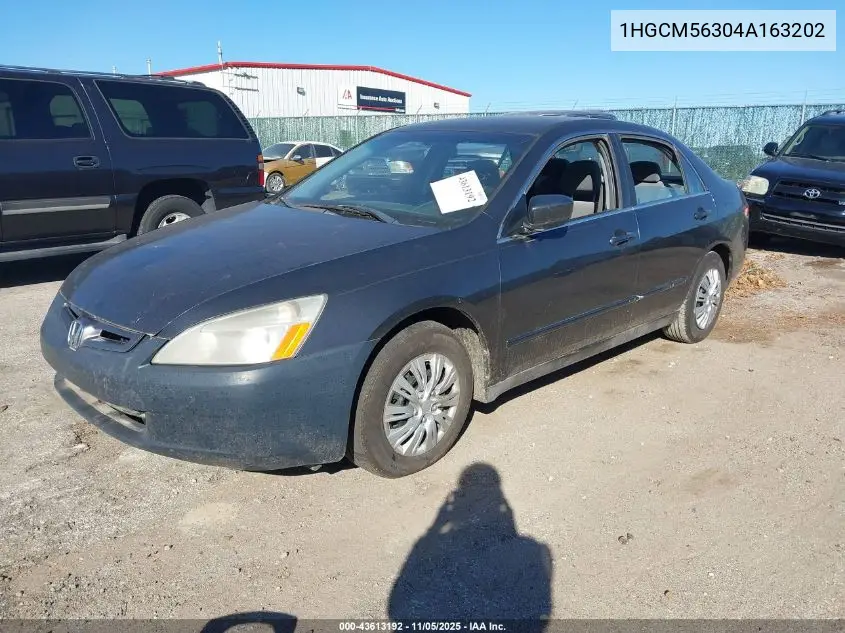 1HGCM56304A163202 2004 Honda Accord 2.4 Lx