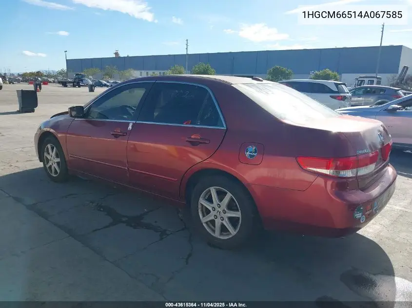 1HGCM66514A067585 2004 Honda Accord 3.0 Ex