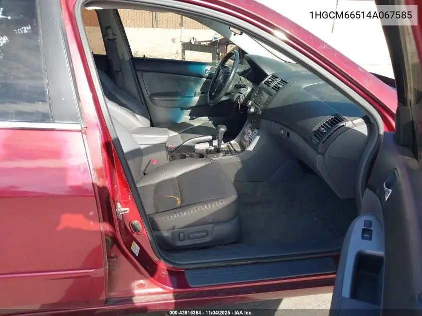 1HGCM66514A067585 2004 Honda Accord 3.0 Ex