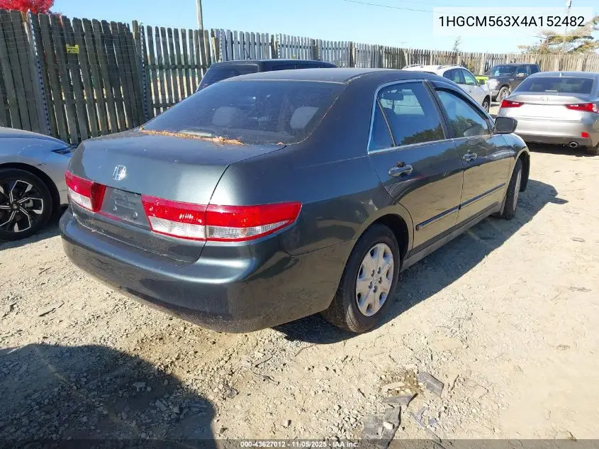 1HGCM563X4A152482 2004 Honda Accord 2.4 Lx