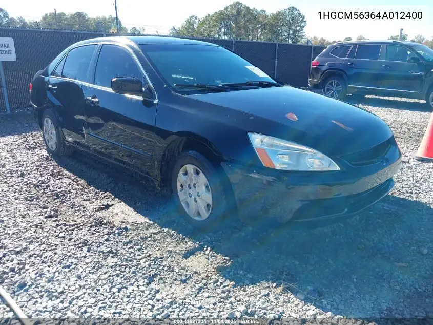 1HGCM56364A012400 2004 Honda Accord 2.4 Lx