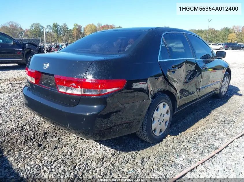 1HGCM56364A012400 2004 Honda Accord 2.4 Lx