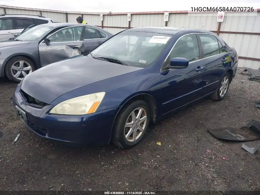 1HGCM66584A070726 2004 Honda Accord 3.0 Ex