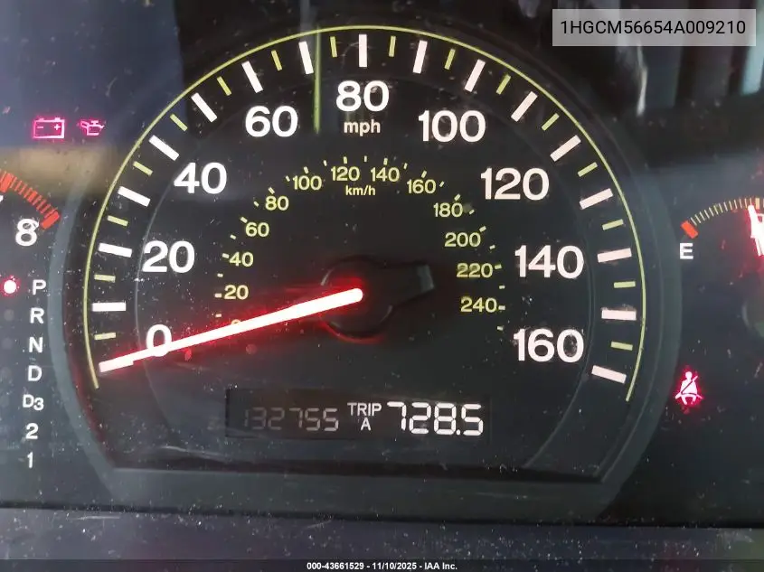 1HGCM56654A009210 2004 Honda Accord 2.4 Ex