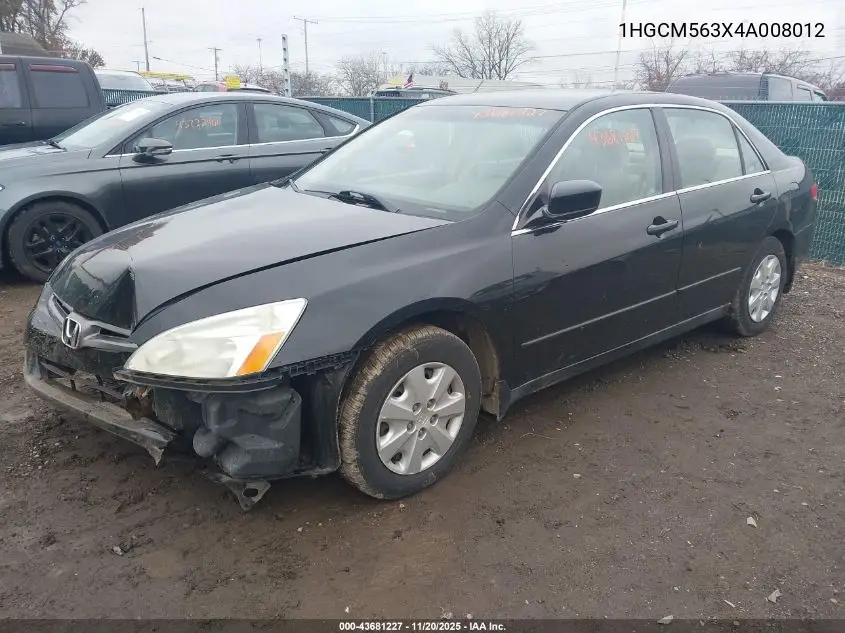1HGCM563X4A008012 2004 Honda Accord 2.4 Lx