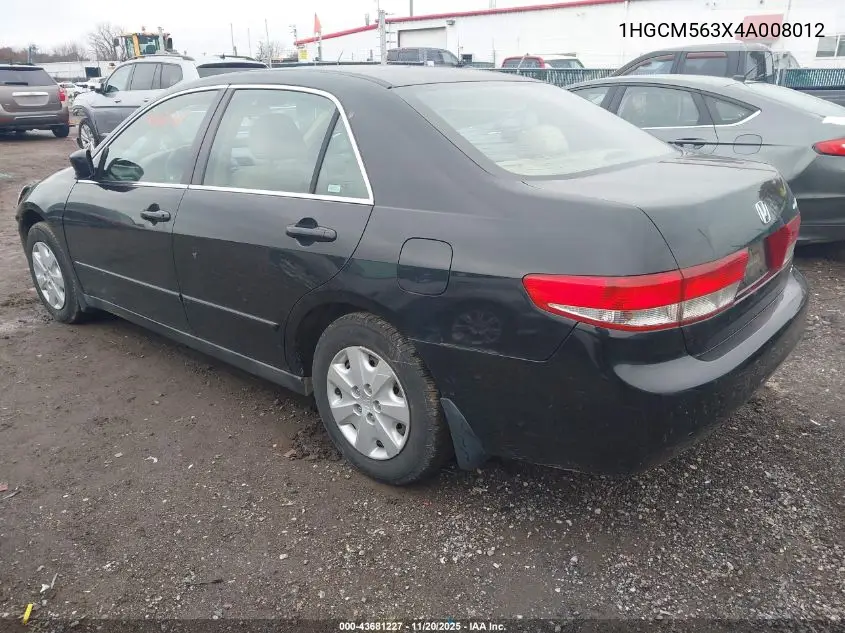 1HGCM563X4A008012 2004 Honda Accord 2.4 Lx