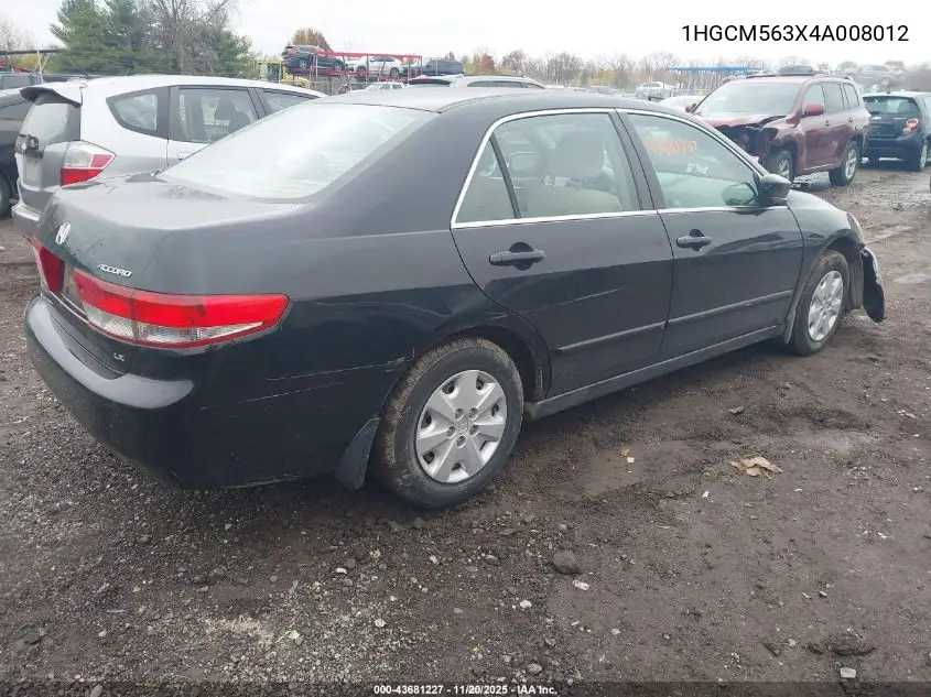 1HGCM563X4A008012 2004 Honda Accord 2.4 Lx
