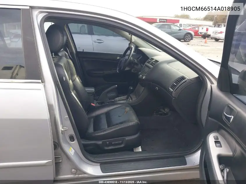 1HGCM66514A018905 2004 Honda Accord 3.0 Ex