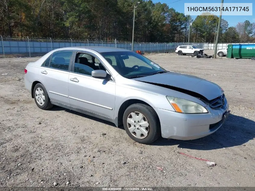 1HGCM56314A171745 2004 Honda Accord 2.4 Lx