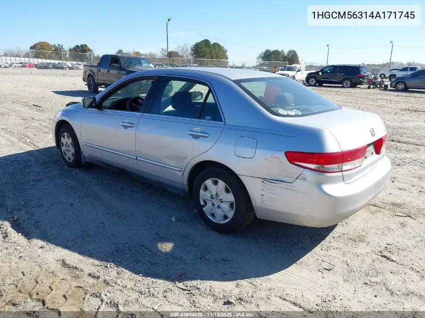 1HGCM56314A171745 2004 Honda Accord 2.4 Lx