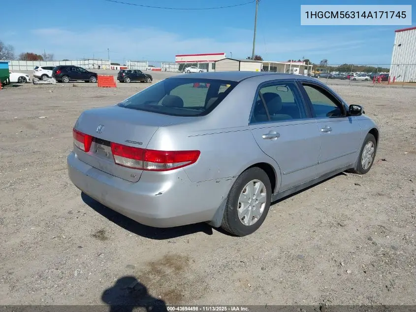 1HGCM56314A171745 2004 Honda Accord 2.4 Lx