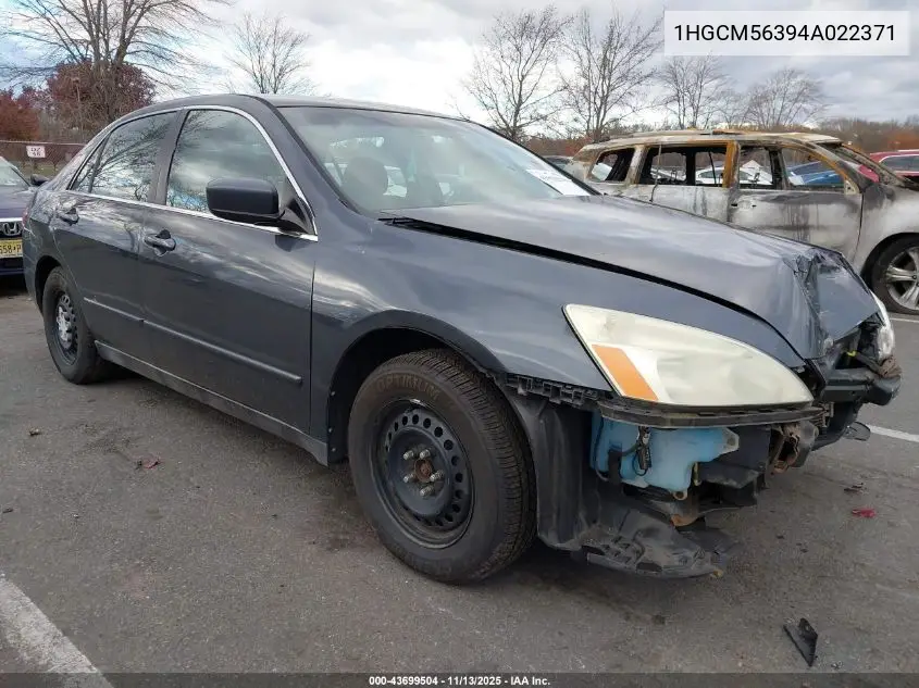 1HGCM56394A022371 2004 Honda Accord 2.4 Lx