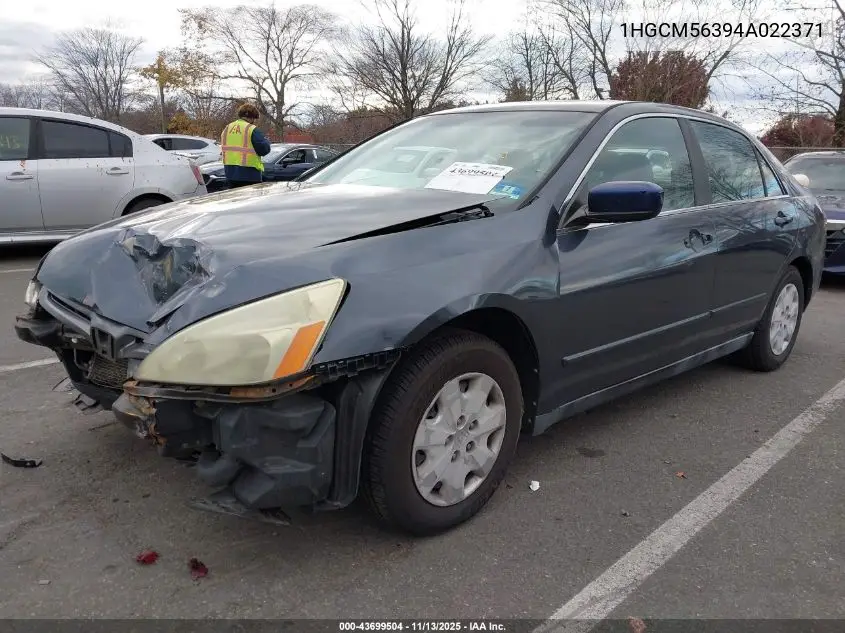 1HGCM56394A022371 2004 Honda Accord 2.4 Lx