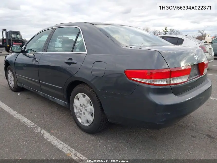 1HGCM56394A022371 2004 Honda Accord 2.4 Lx