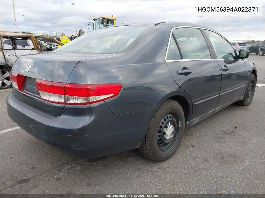 1HGCM56394A022371 2004 Honda Accord 2.4 Lx