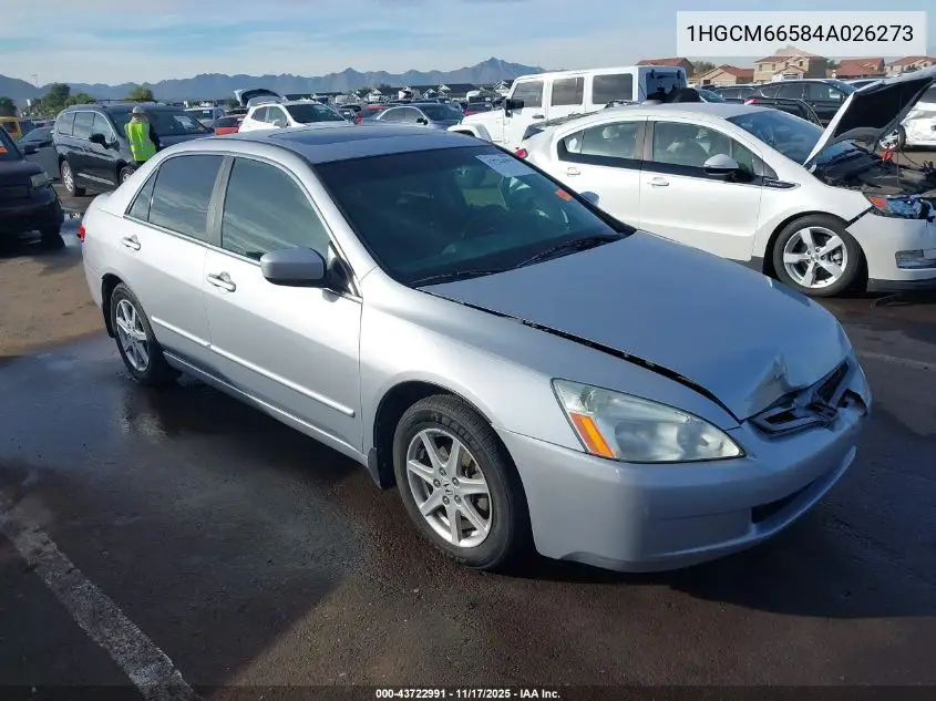 1HGCM66584A026273 2004 Honda Accord 3.0 Ex