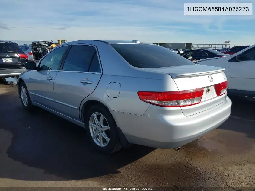 1HGCM66584A026273 2004 Honda Accord 3.0 Ex