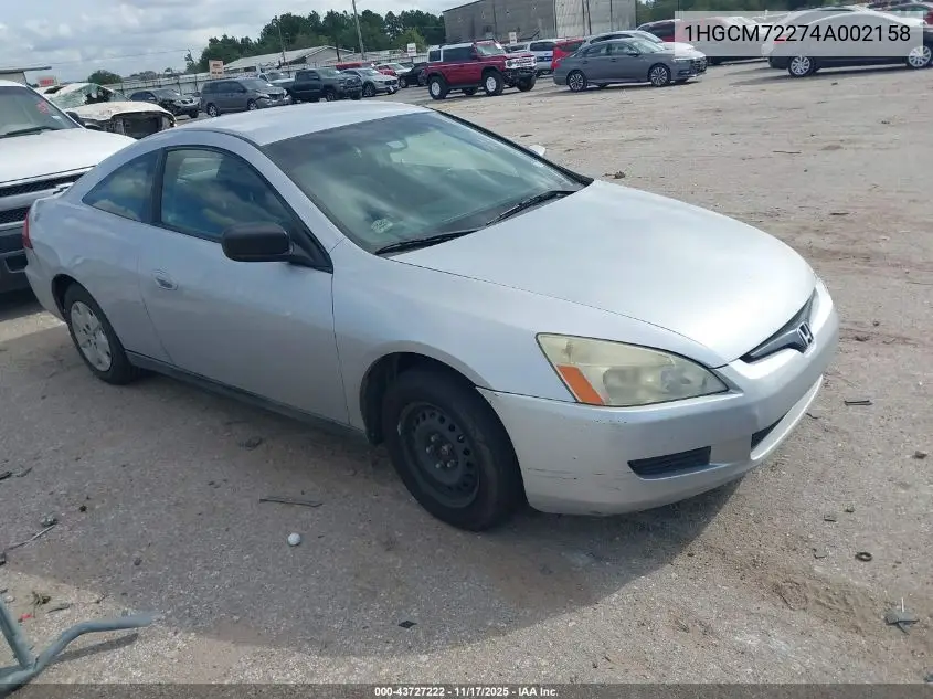 1HGCM72274A002158 2004 Honda Accord 2.4 Lx