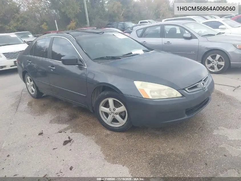 1HGCM56864A006060 2004 Honda Accord 2.4 Ex