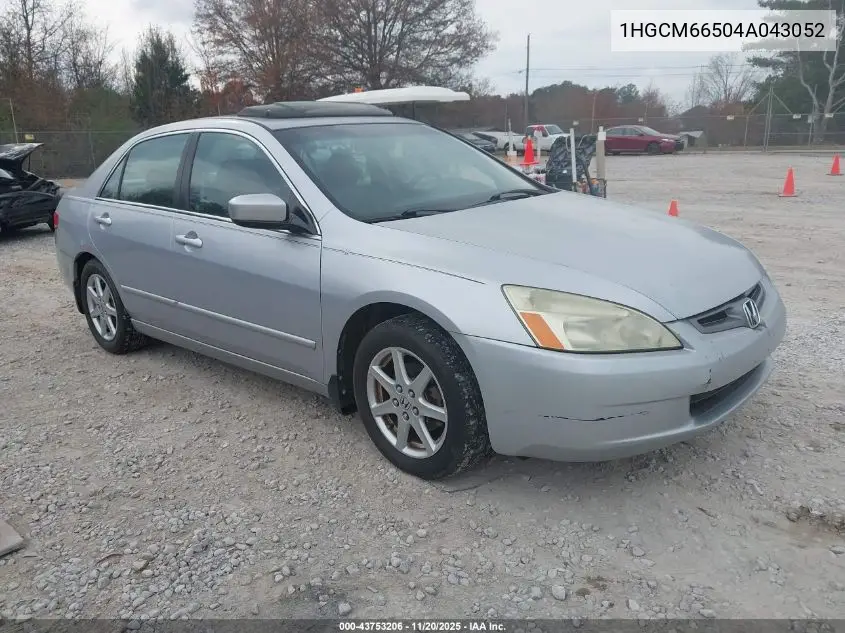 1HGCM66504A043052 2004 Honda Accord 3.0 Ex