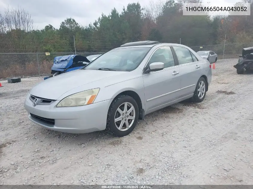 1HGCM66504A043052 2004 Honda Accord 3.0 Ex