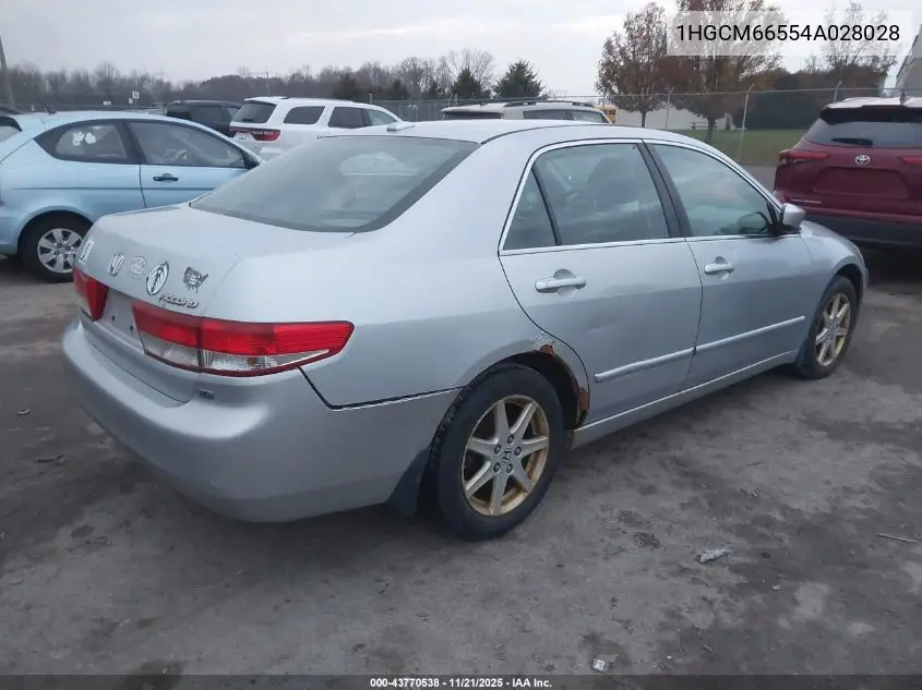 1HGCM66554A028028 2004 Honda Accord 3.0 Ex