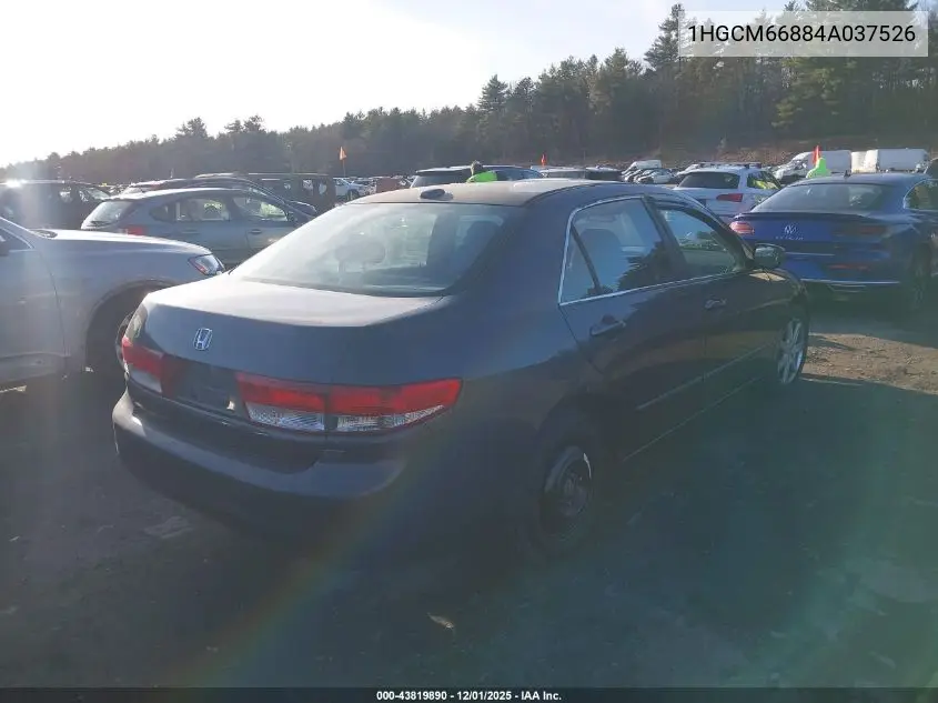 1HGCM66884A037526 2004 Honda Accord 3.0 Ex