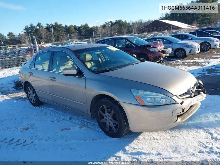 1HGCM66564A011416 2004 Honda Accord 3.0 Ex