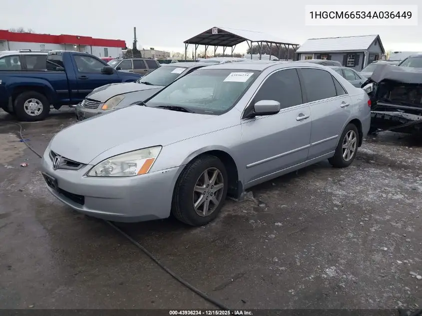 1HGCM66534A036449 2004 Honda Accord 3.0 Ex