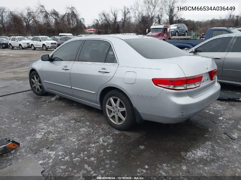1HGCM66534A036449 2004 Honda Accord 3.0 Ex