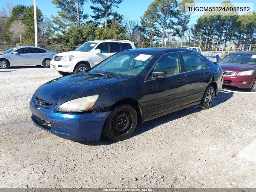 1HGCM55324A058582 2004 Honda Accord 2.4 Lx