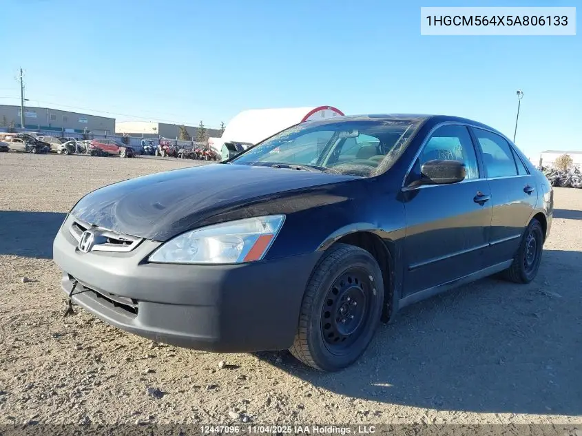 1HGCM564X5A806133 2005 Honda Accord Lx