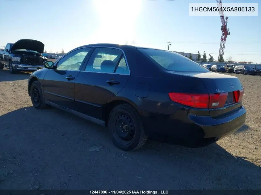 1HGCM564X5A806133 2005 Honda Accord Lx