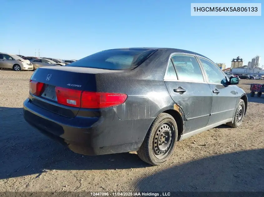 1HGCM564X5A806133 2005 Honda Accord Lx