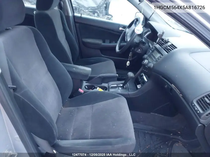1HGCM564X5A816726 2005 Honda Accord Lx-G